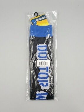 BBC Doctor Who Logo Blue Accent Knee High Socks One Size NWT